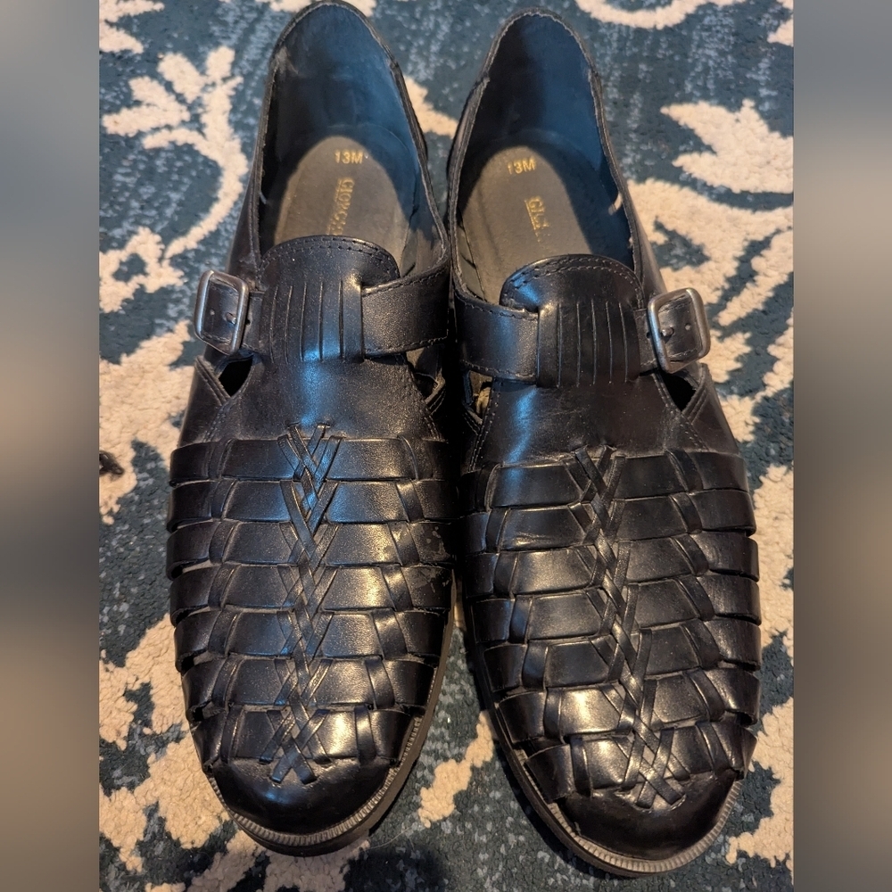 Giorgio Brutini Men's Black Woven Leather Slip-On Shoes